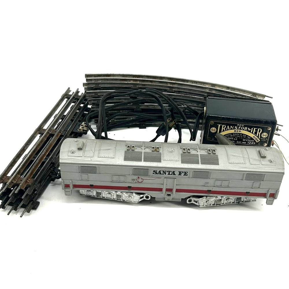 Vintage Louis Marx Santa Fe Diesel Train Set with Transformer 1249 & Track
